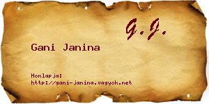 Gani Janina névjegykártya